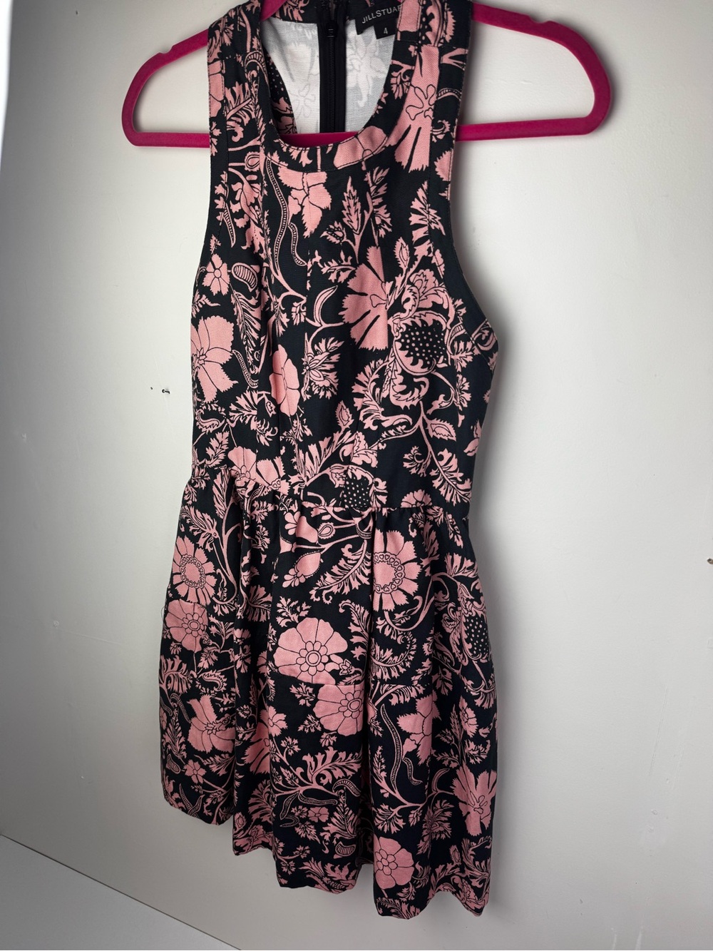 Jill Stuart Black Dress with Pink Floral Print